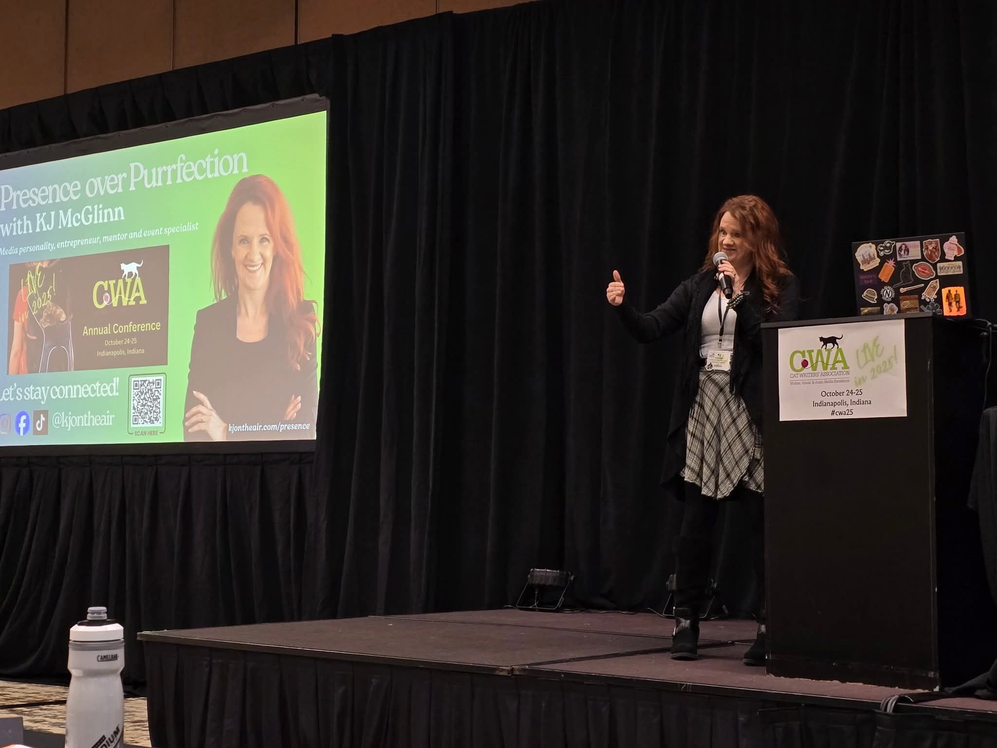 KJ as featured speaker at Cat Writers Association conference